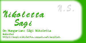nikoletta sagi business card
