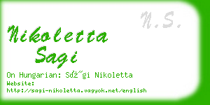 nikoletta sagi business card